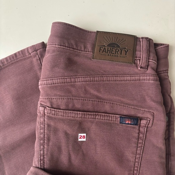 Faherty Stretch Terry 5-Pocket Pant Burgandy Men’s 28x32 Slim Fit NWOT - Picture 8 of 8